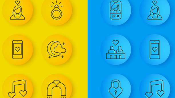 一对心型情侣的城堡图片下载