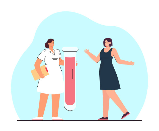 微小的病人和医生用巨大的试管接种或治疗图片下载