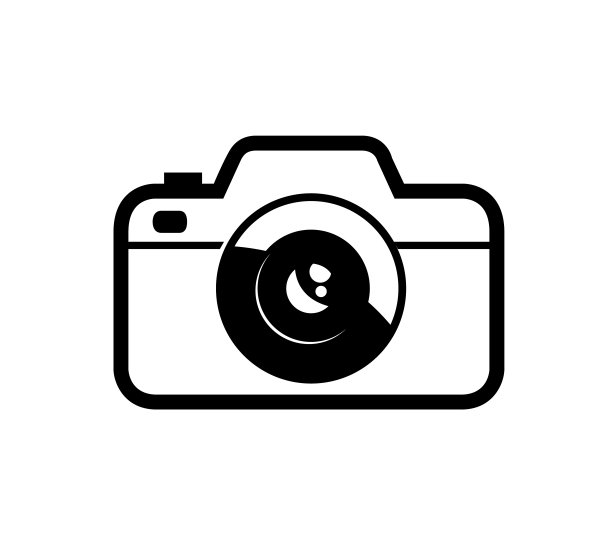 创意黑色相机标志设计符号向量图片下载