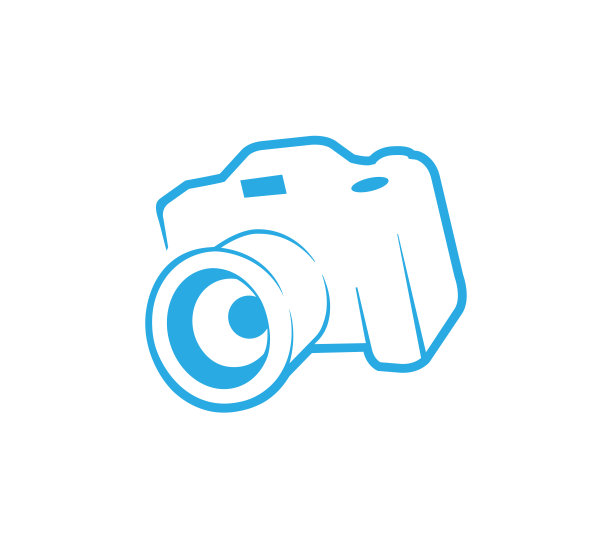 创意抽象蓝色相机标志设计符号向量图片下载