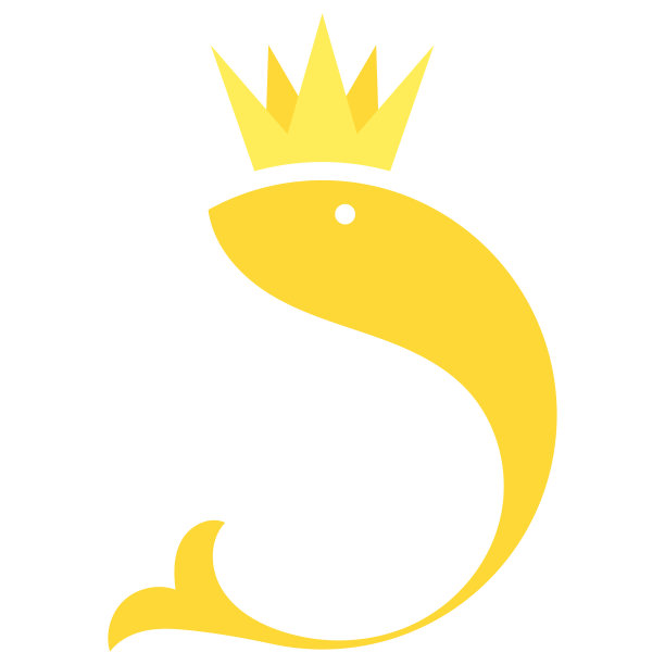 皇冠鱼标志设计模板矢量插图图片下载