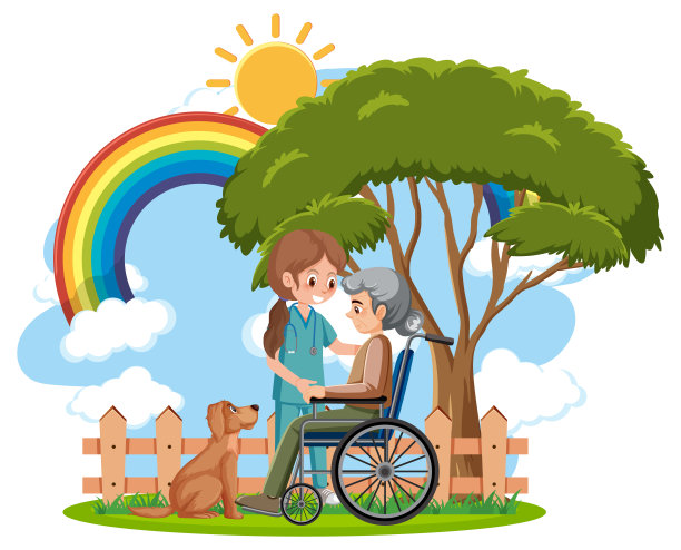 在自然环境中照顾老人图片下载
