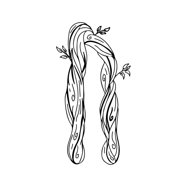 符文Uruz。木制的涂鸦风格。一个充满激情和能量的神奇护身符。活力和健康。老人看。字母表是北欧和北方。维京人的信件。神奇的纹身。图片下载