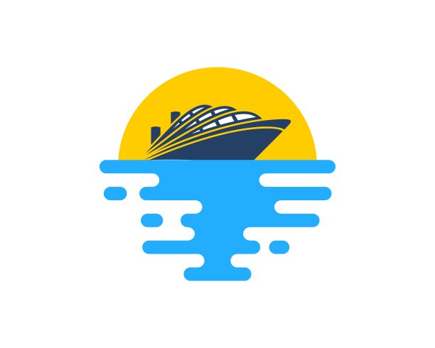 抽象的大海与游轮和夕阳图片下载