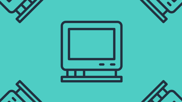 黑色线条复古电视图标隔离无缝图案图片下载