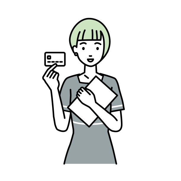 一个美容师，一个拿着信用卡和笔记本电脑的接待员图片下载