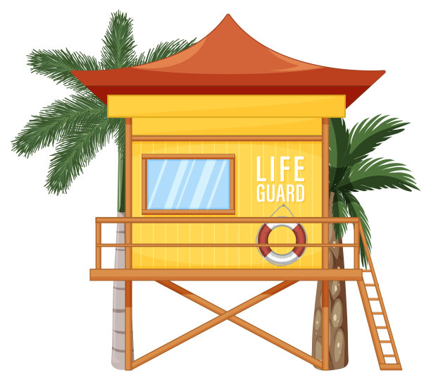 卡通风格的救生员塔图片下载