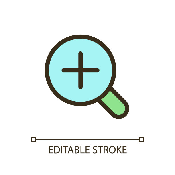 放大镜和加像素完美的RGB颜色的ui图标图片下载