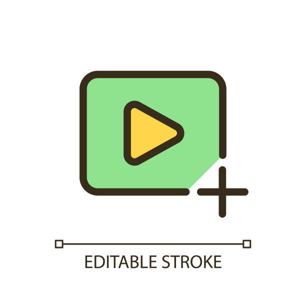 添加视频文件像素完美的RGB彩色ui图标图片下载