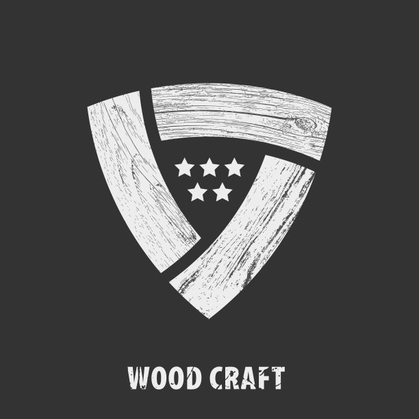 灰色木制工艺标志。木制品的专业服务。图片下载