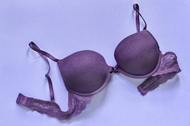 紫色背景的丝绸胸罩图片下载