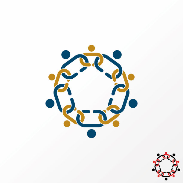独特的链条像人体一样手拉手绕图片下载