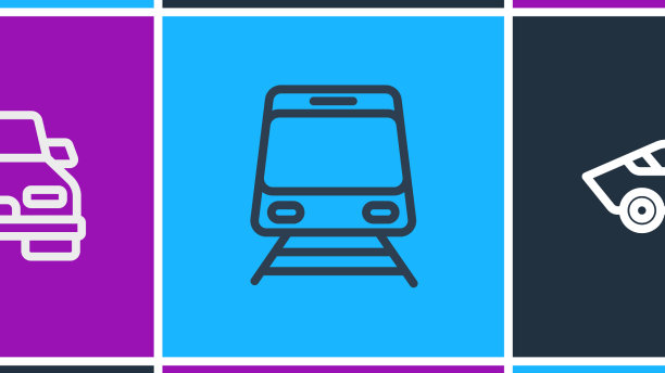 设置线车列车和铁路图标图片下载