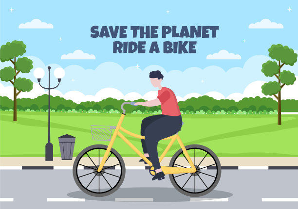 让我们玩自行车社交媒体模板扁平化图片下载