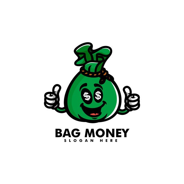 标志钱袋吉祥物卡通风格图片下载