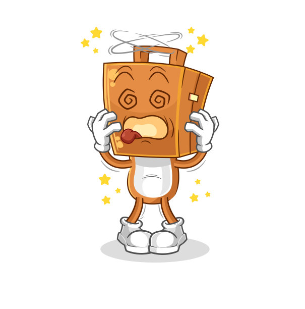 行李箱头晕头吉祥物卡通图片下载