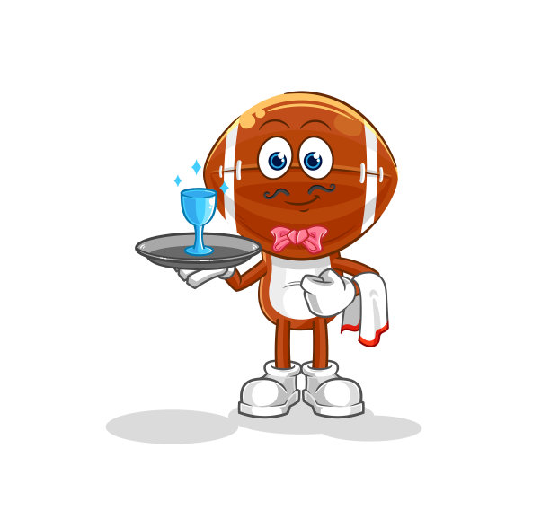 橄榄球领班服务员卡通卡通吉祥物图片下载