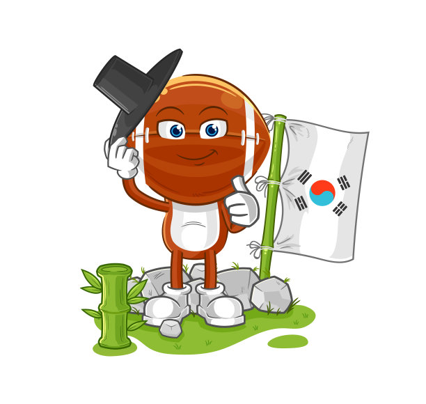 橄榄球头韩国卡通吉祥物图片下载