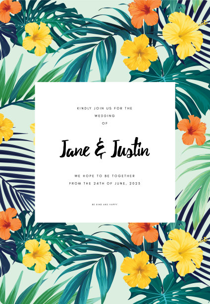 深色夏威夷花设计与棕榈叶和图片下载