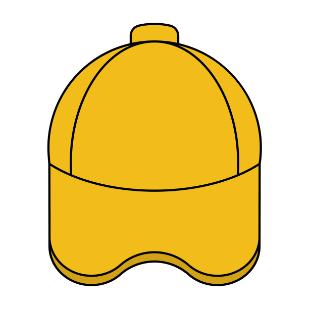 黄色棒球帽象形图图片下载