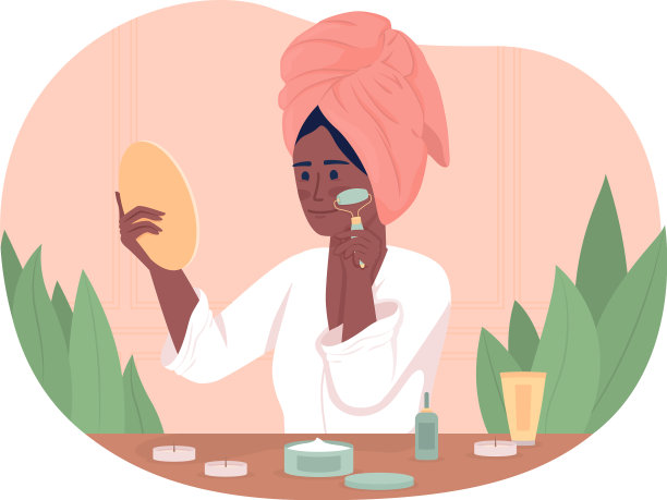 妇女在家里使用面辊2d隔离图片下载