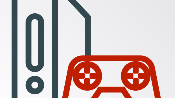 线路视频游戏控制台与操纵杆图标图片下载