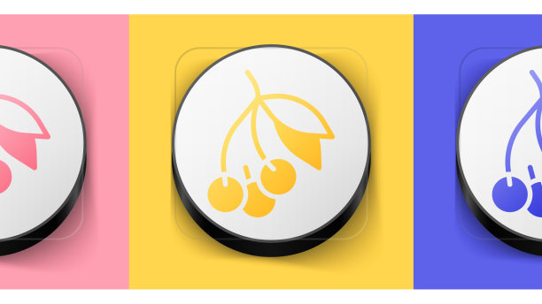 等距新鲜的夏季浆果图标上分离图片下载