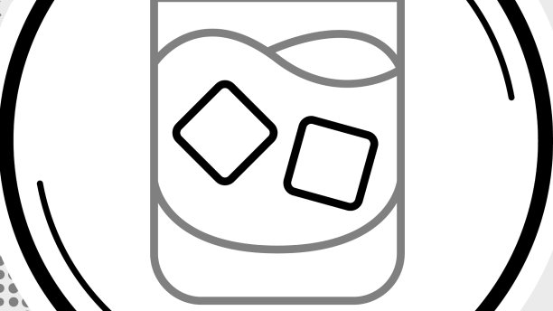 行杯威士忌和冰块图标孤立图片下载