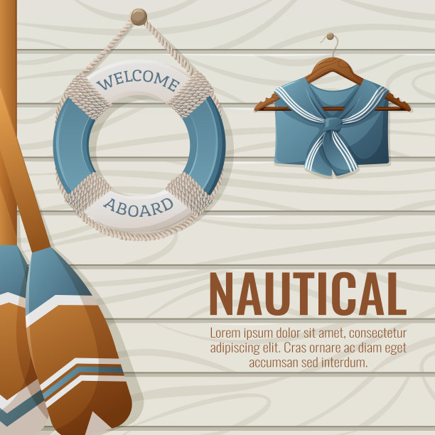 带绳水手领的桨救生圈图片下载