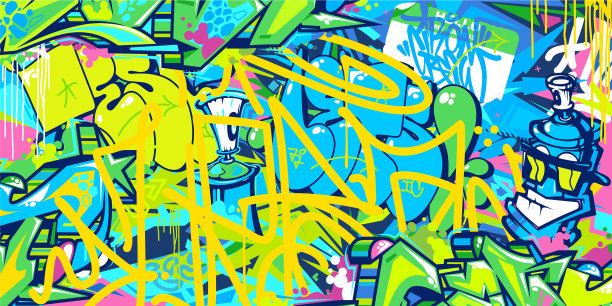 Hiphop抽象城市街头艺术涂鸦风格图片下载