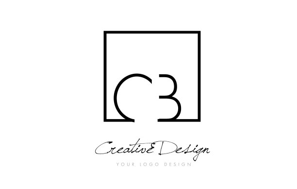 Cb方框字母标志设计用黑色和图片下载