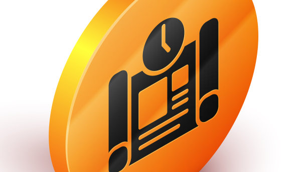 孤立的等距业务项目时间计划图标图片下载