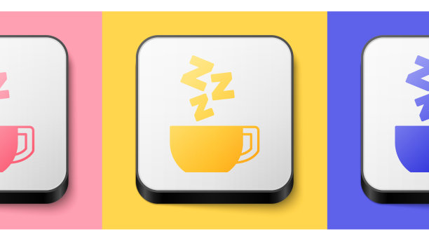 等距洋甘菊茶图标分离在粉红色图片下载