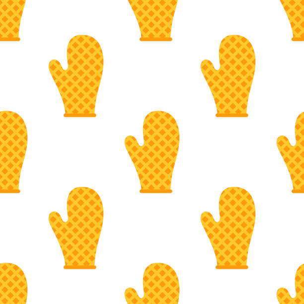 矢量无缝模式与烤箱厨房手套图片下载