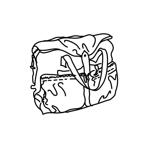 矢量行李箱，包或背包旅行。各种类型的手提行李，手提箱和包是手绘线性风格。广告、宣传册、横幅、海报的设计图片下载