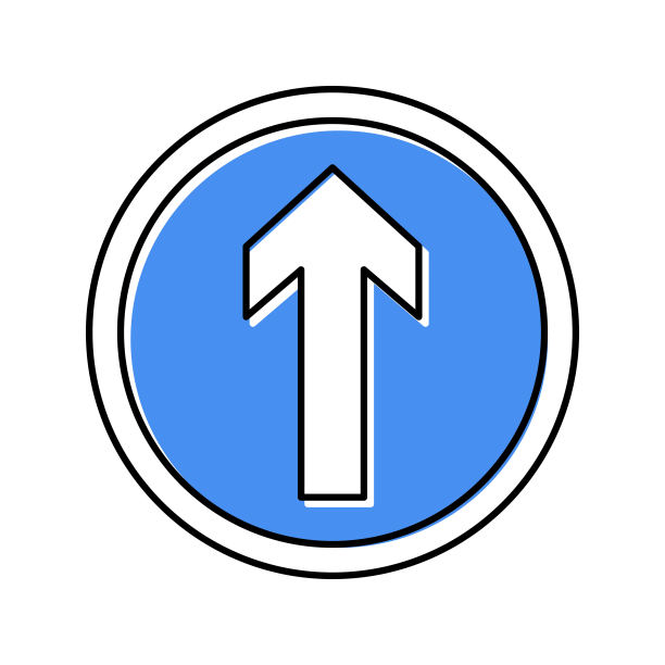 箭头道路标志颜色图标矢量插图图片下载