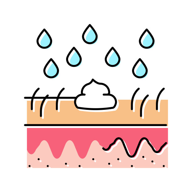 膏湿头发颜色图标矢量插图图片下载