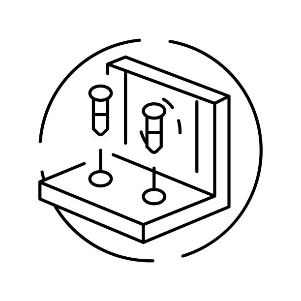 插入螺栓组装家具线条图标矢量插图图片下载