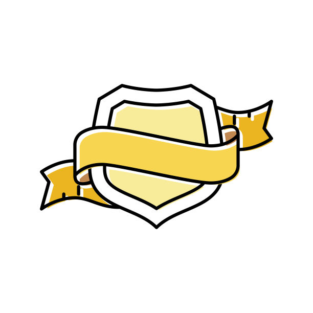 会徽缎带旗帜设计颜色图标矢量插图图片下载