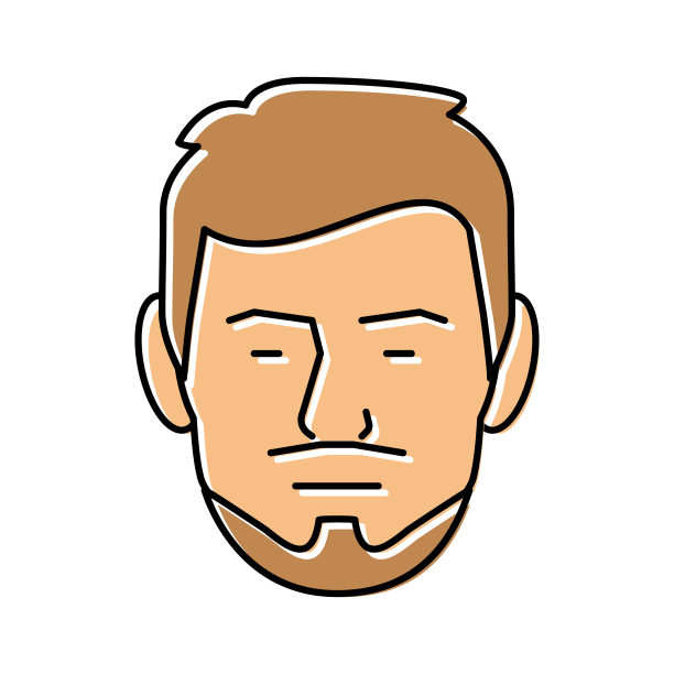 巴尔博胡子发型颜色图标矢量插图图片下载