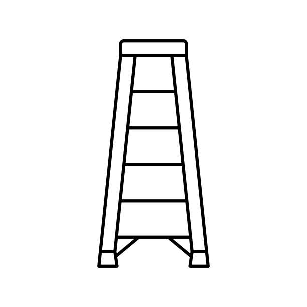 梯子工具修复线图标矢量插图图片下载