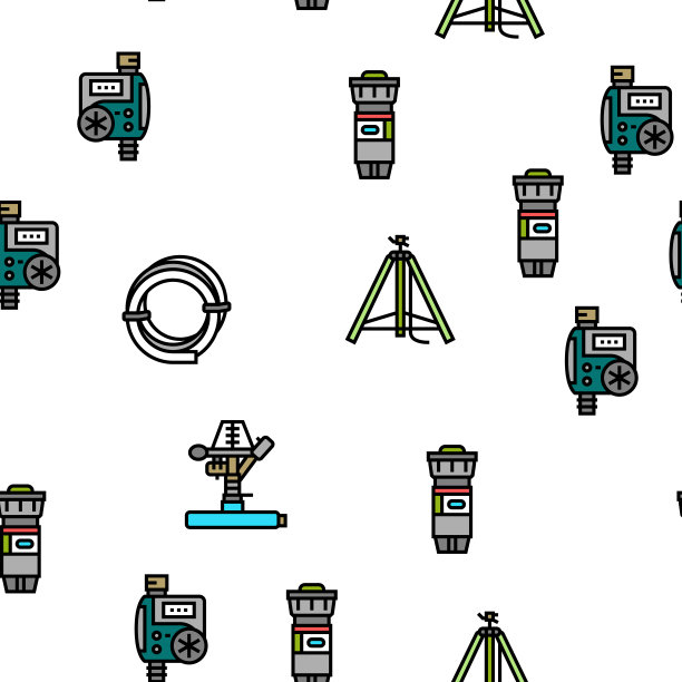 灌水系统喷灌矢量无缝格局图片下载