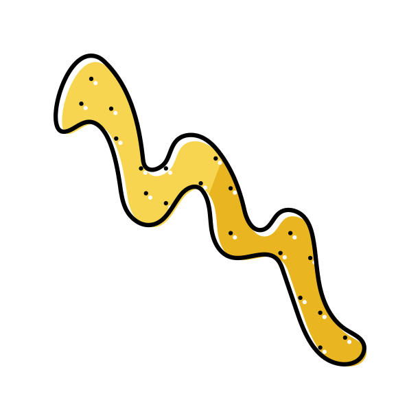 溅芥末酱食物颜色图标矢量插图图片下载