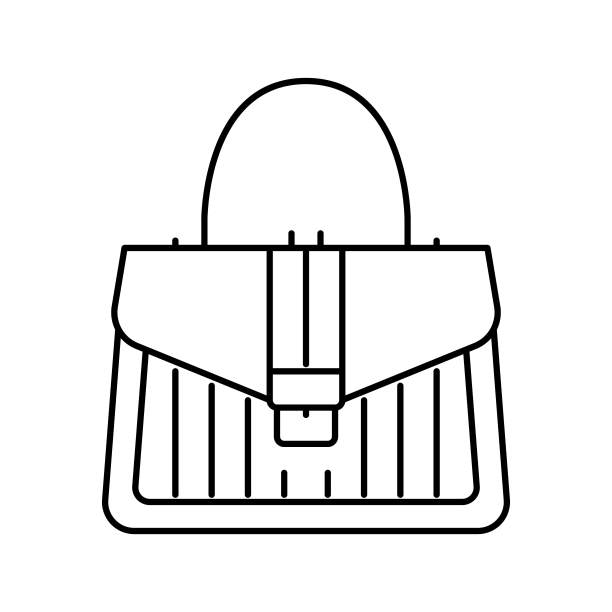 手柄袋线图标矢量插图图片下载