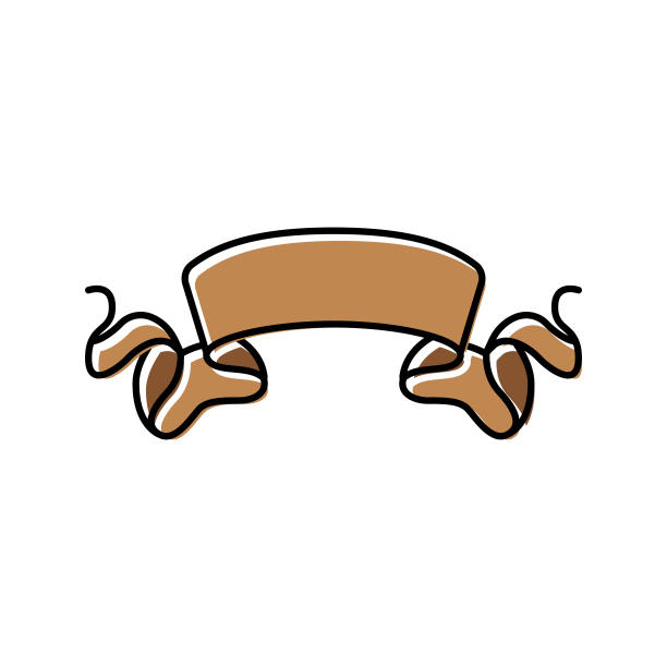 复古的丝带横幅设计颜色图标矢量插图图片下载