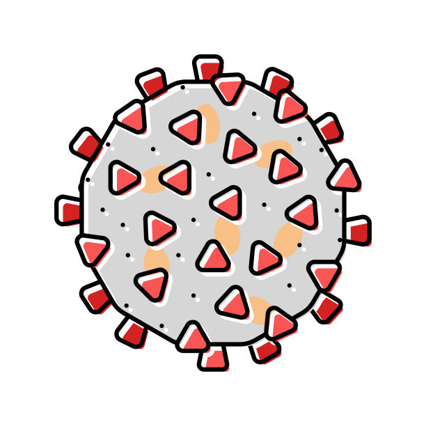 病毒艾滋病毒彩色图标矢量插图图片下载