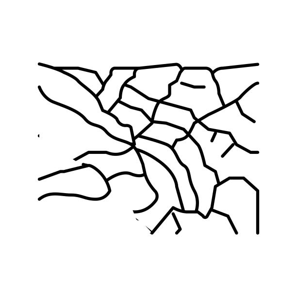 大峡谷线图标矢量插图图片下载