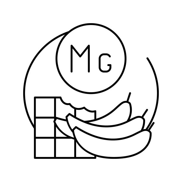 毫克维生素线图标矢量插图图片下载