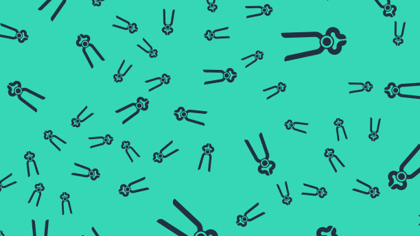 黑色铁匠钳子工具图标孤立图片下载