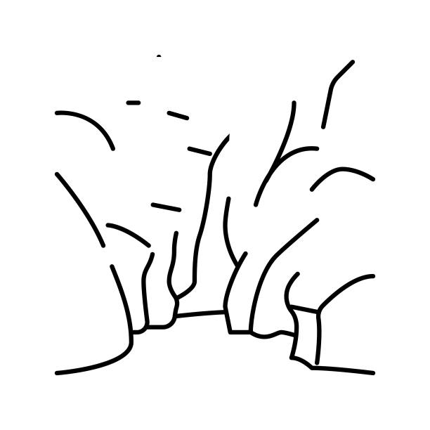羚羊峡谷线图标矢量插图图片下载